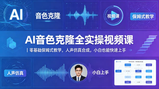 AI音色克隆全实操视频课｜零基础保姆式教学，人声仿真合成，小白也能快速上手-伊亚库