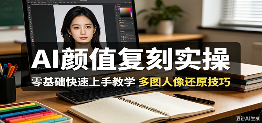 AI颜值复刻实操，零基础快速上手教学，多图人像还原技巧-伊亚库