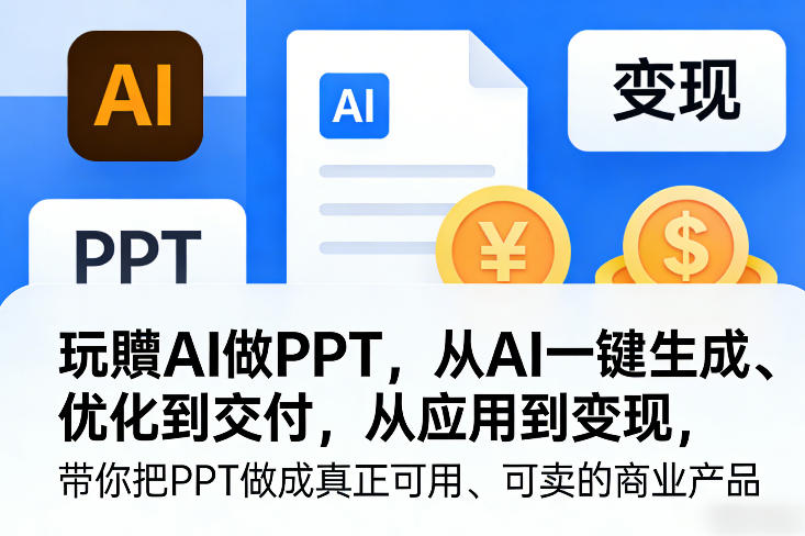 玩賺AI做PPT,从AI一键生成、优化到交付,从应用到变现,带你把PPT做成真正可用、可卖的商业产品(更新0421)-伊亚库