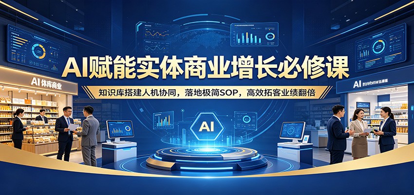 AI赋能实体商业增长必修课：知识库搭建人机协同，落地极简SOP，高效拓客业绩翻倍-伊亚库