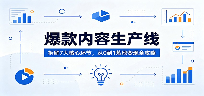 爆款内容生产线：拆解7大核心环节，从0到1落地变现全攻略-伊亚库