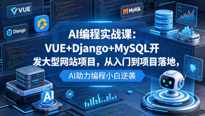 AI编程实战课:VUE+Django+MySQL开发大型网站项目,从入门到项目落地,AI助力编程小白逆袭-伊亚库