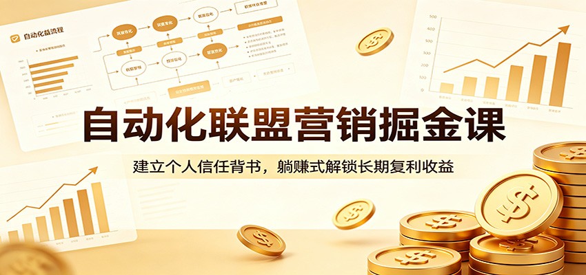 自动化联盟营销掘金课:建立个人信任背书,躺赚式解锁长期复利收益-伊亚库