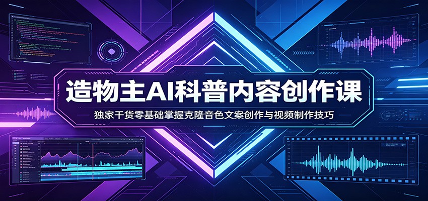 AI科普内容创作课:独家干货零基础掌握克隆音色文案创作与视频制作技巧-伊亚库