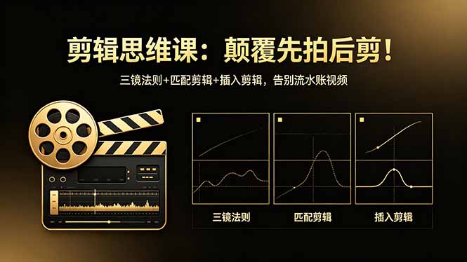 剪辑思维课：颠覆先拍后剪！三镜法则+匹配剪辑+插入剪辑，告别流水账视频-伊亚库