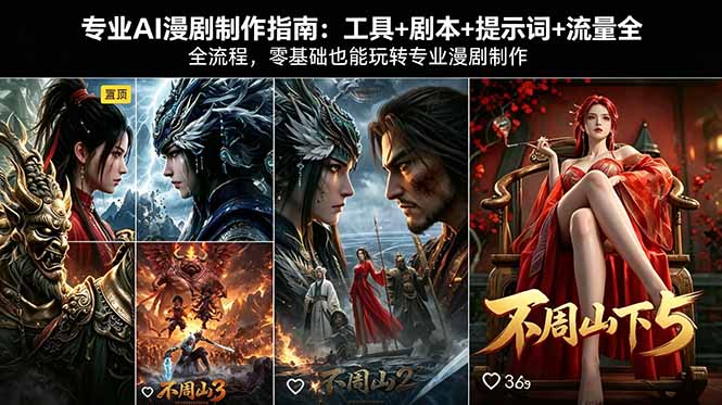 专业AI漫剧制作指南：工具+剧本+提示词+流量全流程，零基础也能玩转专业漫剧制作-伊亚库
