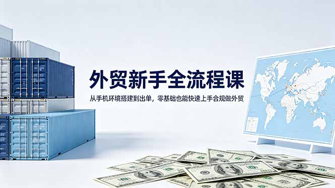 外贸新手全流程课：从手机环境搭建到出单，零基础也能快速上手合规做外贸-伊亚库