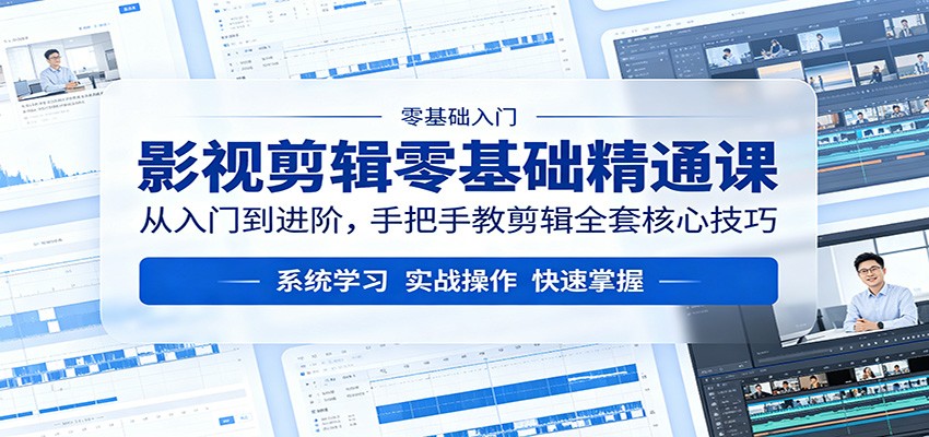 影视剪辑零基础精通课：从入门到进阶，手把手教剪辑全套核心技巧-伊亚库