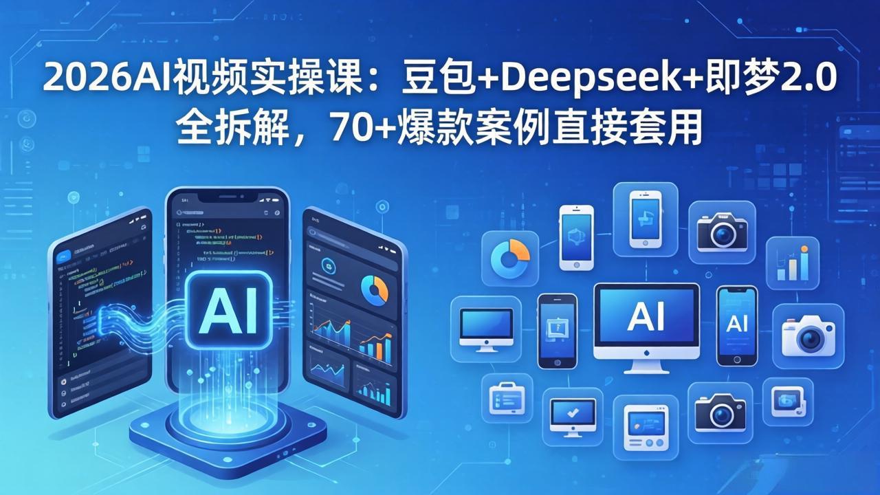 2026AI视频实操课：豆包+Deepseek+即梦2.0全拆解，70+爆款案例直接套用-伊亚库