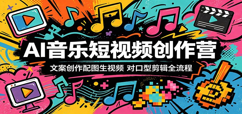 AI音乐短视频创作营：文案创作配图生视频，对口型剪辑全流程-伊亚库