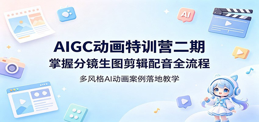 AIGC动画特训营二期：掌握分镜生图剪辑配音全流程，多风格AI动画案例落地教学-伊亚库