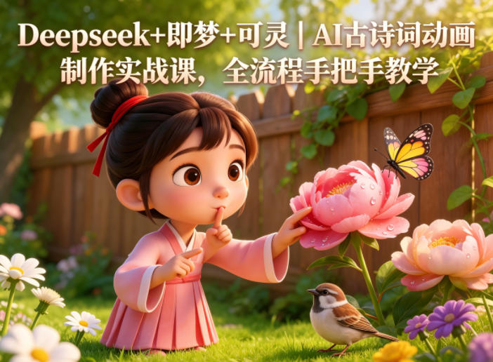 Deepseek+即梦+可灵｜AI古诗词动画制作实战课，全流程手把手教学-伊亚库