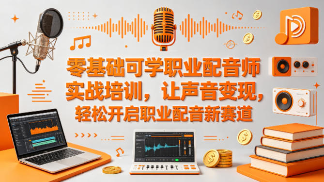 零基础可学职业配音师实战培训，让声音变现，轻松开启职业配音新赛道-伊亚库