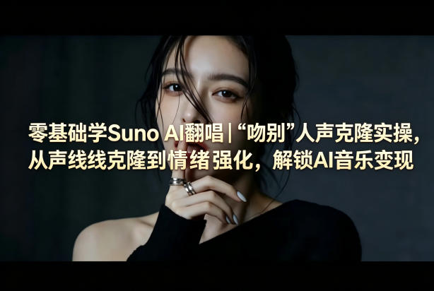 零基础学Suno AI翻唱|《吻别》人声克隆实操,从声线克隆到情绪强化,解锁AI音乐变现