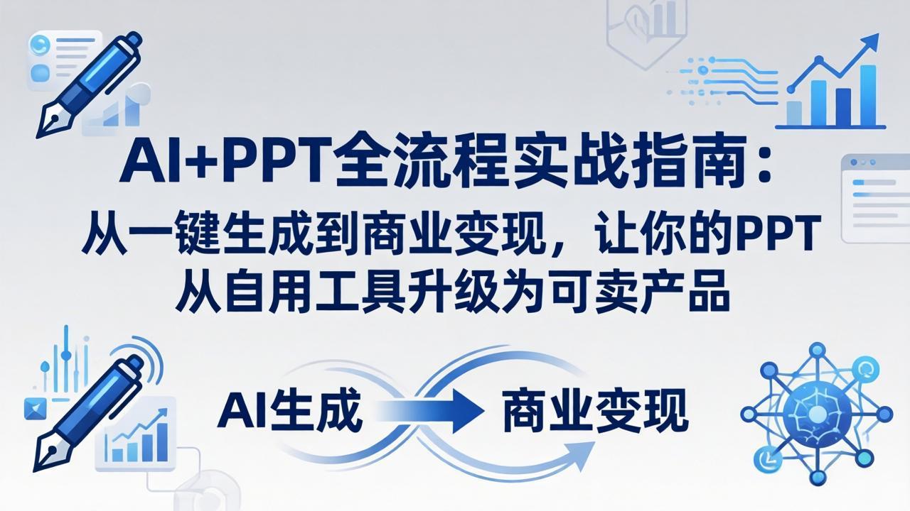 AI+PPT全流程实战指南-更新4月21：从一键生成到商业变现，让你的PPT从自用工具升级为可卖产品-伊亚库