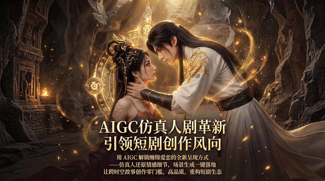 AIGC 仿真人短剧创作革新，解锁仙侠爱恋全新呈现，一键出高质场景，零门槛打造爆款剧集-伊亚库