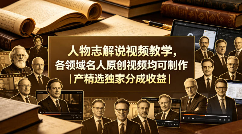 人物志解说视频教学，各领域名人原创视频均可制作丨精选独家分成收益(更新0430)-伊亚库