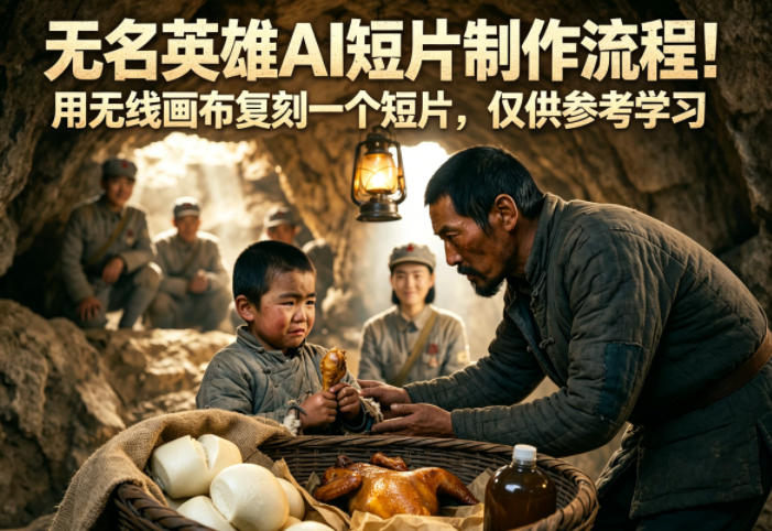 无名英雄AI短片制作流程！用无线画布复刻一个短片，仅供参考学习-伊亚库