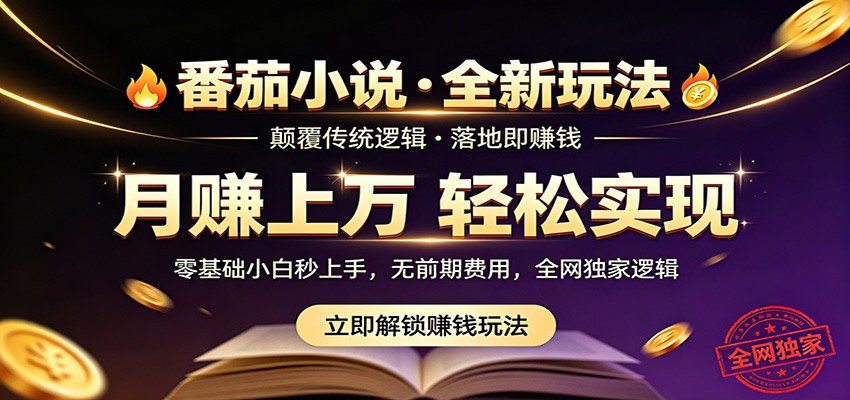番茄小说5月最新独家玩法，稳定落地实测月入过万！-伊亚库