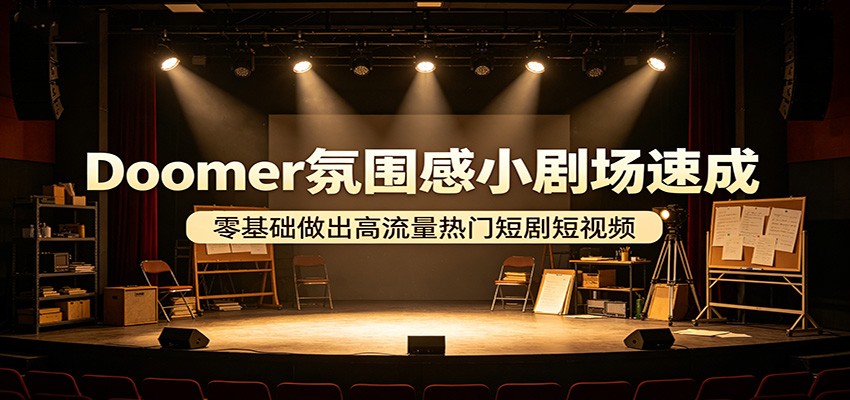 Doomer氛围感小剧场速成，零基础做出高流量热门短剧短视频-伊亚库