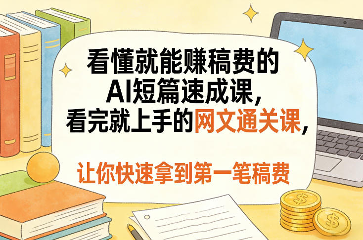 看懂就能賺稿费的AI短篇速成课，看完就上手的网文通关课，让你快速拿到第一笔稿费(更新5月)-伊亚库