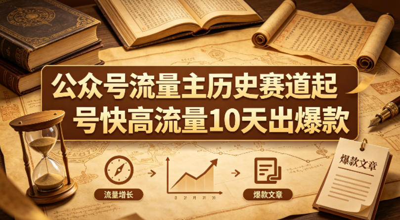 公众号流量主之历史赛道，起号快+高流量，10天就能出爆款！-伊亚库