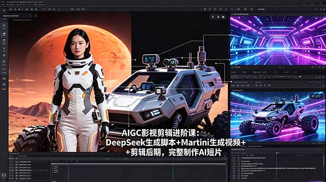 AIGC影视剪辑进阶课：DeepSeek生成脚本+Martini生成视频+剪辑后期，完整制作AI短片-伊亚库