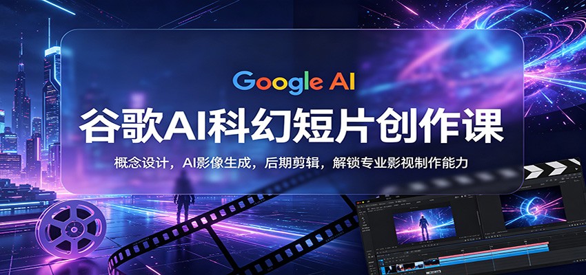 谷歌AI科幻短片创作课:概念设计,AI影像生成,后期剪辑,解锁专业影视制作能力-伊亚库