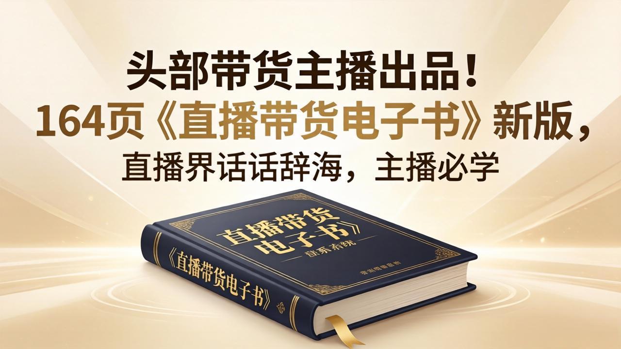 头部带货主播出品！164页《直播带货电子书》新版，直播界话术辞海，主播必学-伊亚库