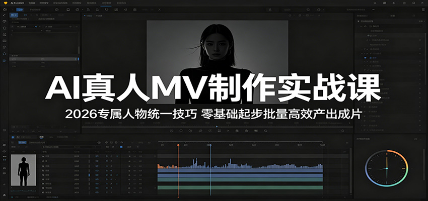 AI真人MV制作实战课:2026专属人物统一技巧,零基础起步批量高效产出成片-伊亚库