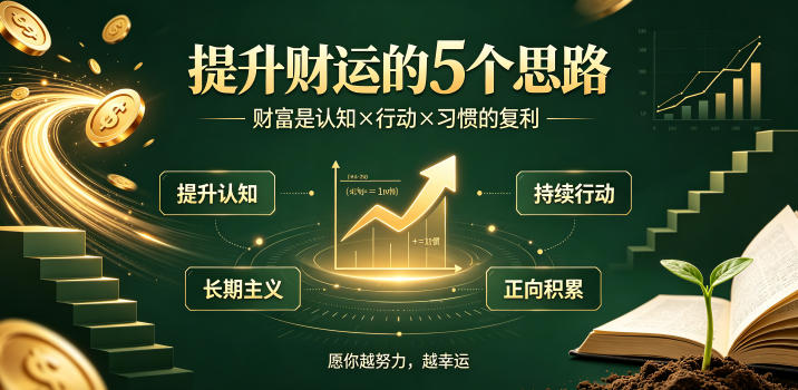 付费文章:提升财运的5个思路——财富是认知x行动x习惯的复利,愿你越努力,越幸运