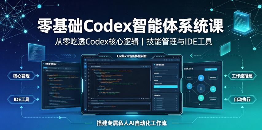零基础Codex智能体系统课｜从零吃透Codex核心逻辑、技能管理与IDE工具，搭建专属私人AI自动化工作流-伊亚库