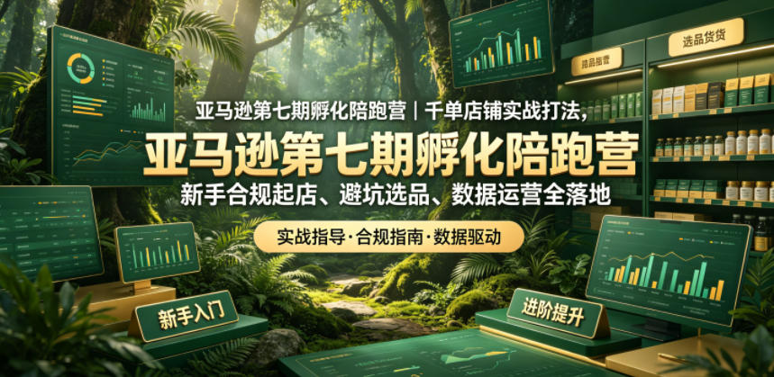 亚马逊孵化陪跑营｜千单店铺实战打法，新手合规起店、避坑选品、数据运营全落地(更新0708)-伊亚库