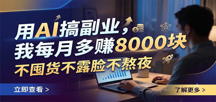 用AI搞副业，我每月多赚8000块，不囤货不露脸不熬夜-伊亚库