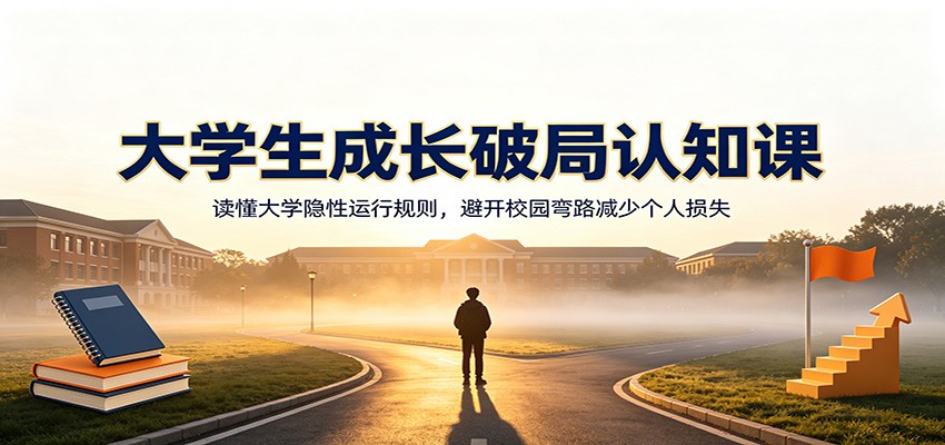 大学生成长破局认知课:读懂大学隐性运行规则,避开校园弯路减少个人损失-伊亚库