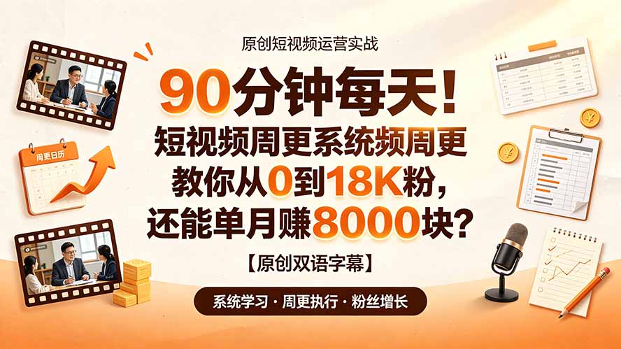 90 分钟每天！短视频周更系统教你从 0 到 18K 粉，还能单月赚 8000 块？【原创双语字幕】-伊亚库