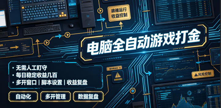 电脑全自动游戏打金，无需人工盯守，每日稳定收益几百！【揭秘】-伊亚库
