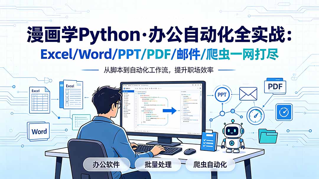 漫画学Python·办公自动化全实战：Excel/Word/PPT/PDF/邮件/爬虫一网打尽-伊亚库