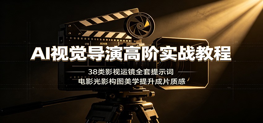 AI视觉导演高阶实战教程：38类影视运镜全套提示词，电影光影构图美学提升成片质感-伊亚库