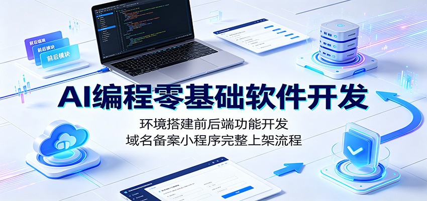 AI编程零基础软件开发：环境搭建前后端功能开发，域名备案小程序完整上架流程-伊亚库
