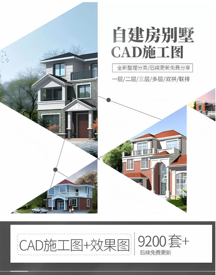 付费购买素材!2026新整理新农村自建房设计图,图纸CAD施工图合集,超18700+套,自建房屋图纸