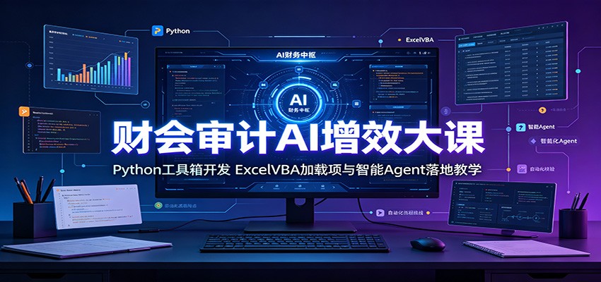 财会审计AI增效大课：Python工具箱开发，ExcelVBA加载项与智能Agent落地教学-伊亚库