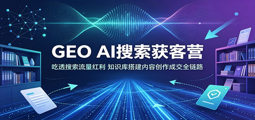 GEO AI搜索获客营：吃透搜索流量红利，知识库搭建内容创作成交全链路-伊亚库