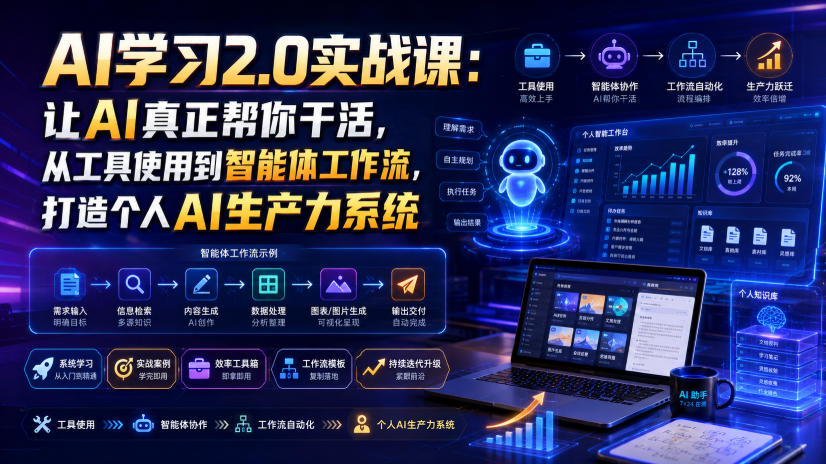 AI学习2.0实战课：让AI真正帮你干活，从工具使用到智能体工作流，打造个人AI生产力系统-伊亚库