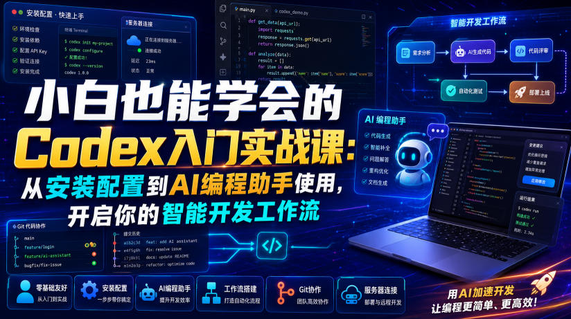 小白也能学会的Codex入门实战课：从安装配置到AI编程助手使用，开启你的智能开发工作流-伊亚库