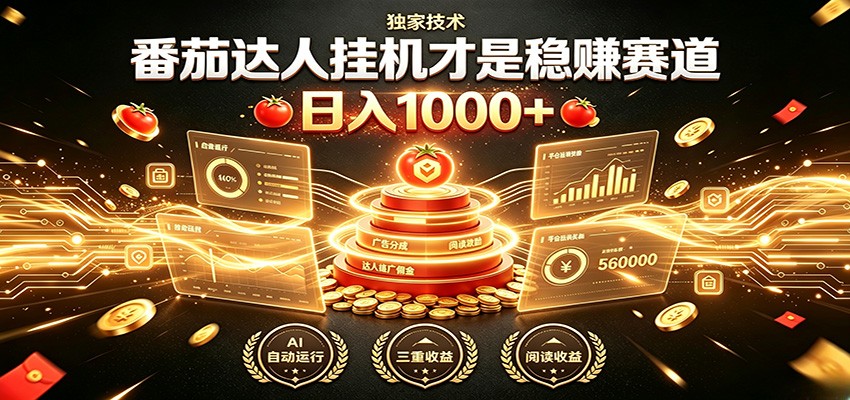 别再瞎找副业！番茄达人挂机才是稳赚赛道 日入1000+-伊亚库