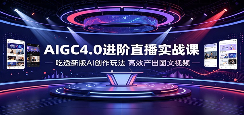 AIGC4.0进阶直播实战课：吃透新版AI创作玩法，高效产出图文视频-伊亚库