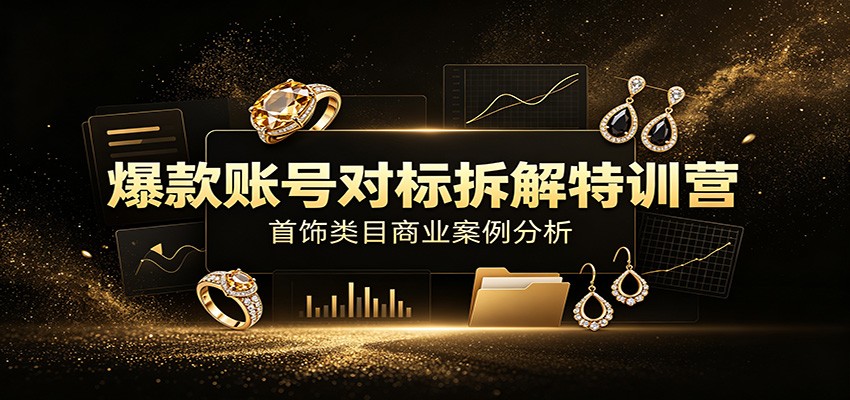 爆款账号对标拆解特训营：首饰类目商业案例分析，配套完整资料内容-伊亚库