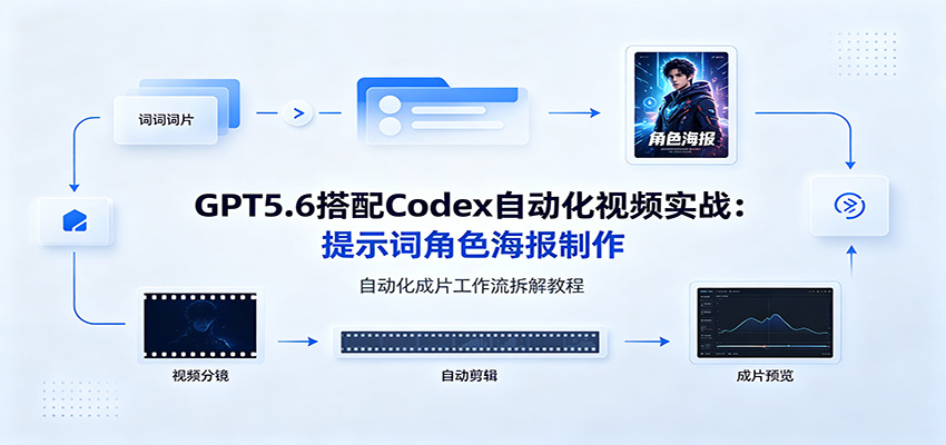 GPT5.6搭配Codex自动化视频实战：提示词角色海报制作，自动化成片工作流拆解教程-伊亚库