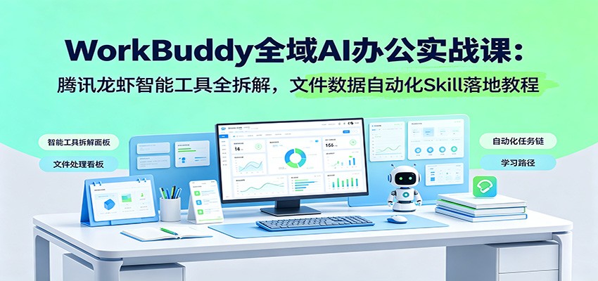 WorkBuddy全域AI办公实战课：腾讯龙虾智能工具全拆解，文件数据自动化Skill落地教程-伊亚库